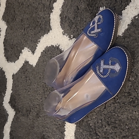 Nurture sz 8 navy anchor Beach slip on shoes new SH365 - Picture 1 of 8
